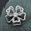 Picture of Small Layered Flower Brooch Rhodium Plated