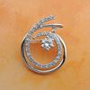 Picture of Small Interlocking CIrcles Brooch Rhodium Plated