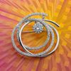 Picture of Large Interlocking CIrcles Brooch Rhodium Plated