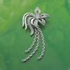 Picture of Small Feather Flower Brooch Rhodium Plated