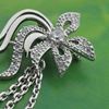 Picture of Small Feather Flower Brooch Rhodium Plated
