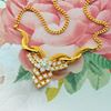 Picture of Vintage Swirl Flower Necklace Gold Plated