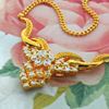 Picture of Vintage Swirl Flower Necklace Gold Plated