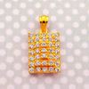 Picture of Small CZ Rectangular Pillow Pendant Gold Plated