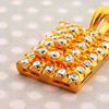 Picture of Small CZ Rectangular Pillow Pendant Gold Plated