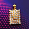 Picture of Medium CZ Rectangular Pillow Pendant Gold Plated