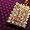 Picture of Medium CZ Rectangular Pillow Pendant Gold Plated