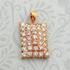 Picture of Large CZ Rectangular Pillow Pendant Gold Plated
