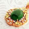 Picture of Vintage Green CZ Pendant Gold Plated