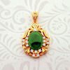 Picture of Vintage Green CZ Pendant Gold Plated