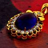 Picture of Vintage Royal Blue CZ Pendant Gold Plated