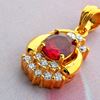 Picture of Teardrop Red CZ Pendant Gold Plated