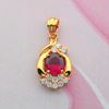 Picture of Teardrop Red CZ Pendant Gold Plated