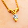 Picture of Split Bail CZ Pendant Necklace Gold Plated