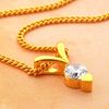 Picture of Split Bail CZ Pendant Necklace Gold Plated