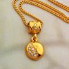 Picture of CZ Circle Pendant Necklace Gold Plated