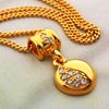 Picture of CZ Circle Pendant Necklace Gold Plated