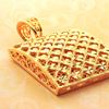 Picture of Rectangular Lattice Heart Pendant Gold Plated