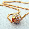 Picture of Small CZ Sphere Pendant Necklace Gold Plated