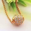 Picture of Large CZ Sphere Pendant Necklace Gold Plated