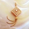 Picture of Geometric Rhombus CZ Drop Pendant Gold Plated
