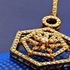 Picture of Double Hexagon Flower Pendant Gold Plated