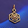 Picture of Double Hexagon Flower Pendant Gold Plated