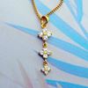 Picture of Classic Three Flowers Drop Pendant Necklace Gold Plated