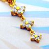 Picture of Classic Three Flowers Drop Pendant Necklace Gold Plated