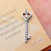 Picture of Love Heart Key Pendant Rhodium Plated