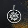 Picture of Round Blooming Flower Circle Pendant Rhodium Plated