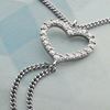 Picture of Open Heart Pendant Rhodium Plated with Tassel Chain