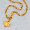 Picture of Heart Curb Chain Anklet Gold Plated (25cm)