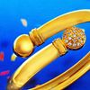 Picture of Simple CZ Overlap Bangle Gold Plated