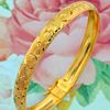 Picture of Classic Engraved Star Bangle Gold Plated