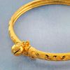 Picture of Vintage Starry Textured Bangle Gold Plated with Bell for Kids