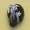 Picture of Feather Flower Brooch Rhodium Plated Set