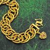 Picture of Double Link Chain Bracelet Gold Plated with Heart Charm (Coco Italia) (15.5cm)