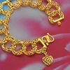 Picture of Chunky Link Bracelet Gold plated with Heart Charm (Donut Italia) (15.5cm)