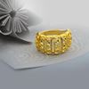 Picture of Love Heart Vertical Bar Link Ring Gold Plated