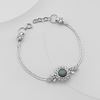 Picture of Sunflower Hijab Mask Connector Bracelet Rhodium Plated (17.5-19.5cm)