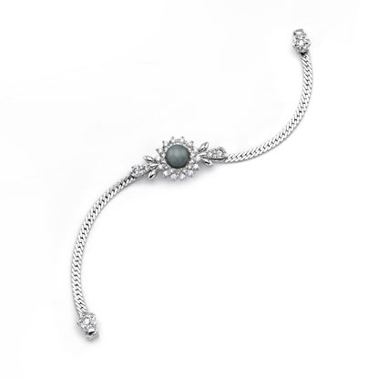 Picture of Sunflower Hijab Mask Connector Bracelet Rhodium Plated (17.5-19.5cm)
