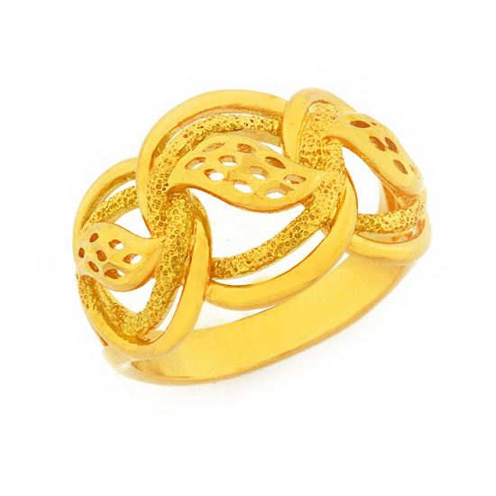 Picture of Mix Leaf Double Link Chain Ring Gold Plated (Coco-Pulut Dakap)