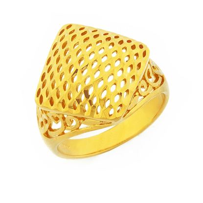 Picture of Bold Rhombus Square Ring Gold Plated (Ketupat)