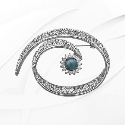 Picture of Large Spiral Brooch Rhodium Plated