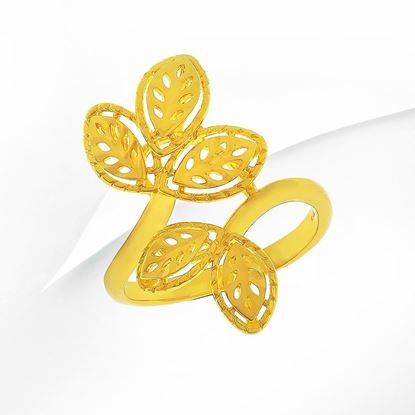 Picture of Ketum Leaves Bypass Ring Gold Plated