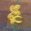 Picture of Ketum Leaves Bypass Ring Gold Plated