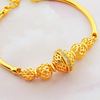 Picture of Mix Bead Ball Charms Bangle Bracelet Gold Plated Adjustable (45-50mm)