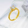 Picture of Classic Solitaire Engagement Ring Gold Plated with CZ Channel Set