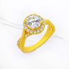 Picture of Round Halo Twisted Engagement Ring Gold Plated